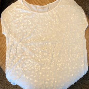 EUC White Sequin T-Shirt